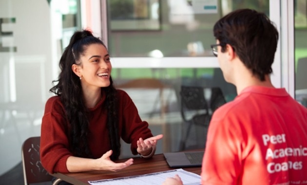Student talking to advisor